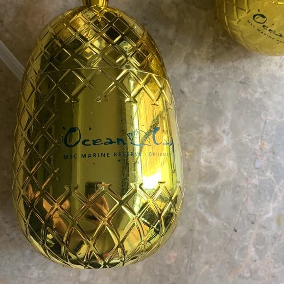 2x Gold Pineapple Cup Vintage, Accent Box, Housewarming Gift - Picture 3 of 6